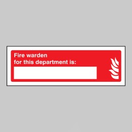 Fire Warden for this Department Is - 
