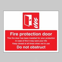 Fire Protection Door Do Not Obstruct - 