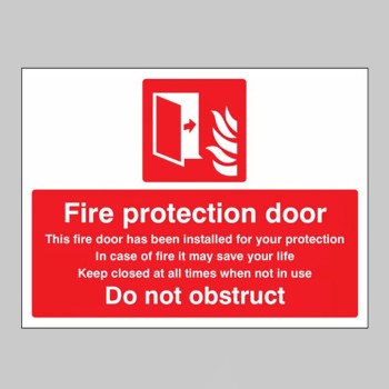 Fire Protection Door Do Not Obstruct - 