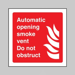 Automatic Opening Smoke Vent - Do Not Obstruct - 