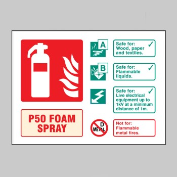 P50 Foam Spray Fire Extinguisher Identification - 