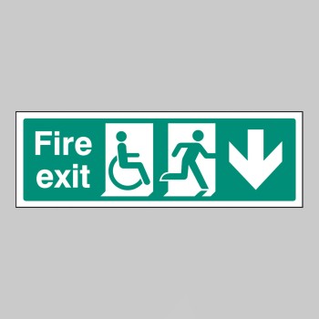 Disabled Fire Exit - Arrow Down - 