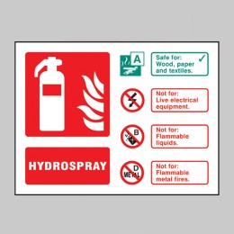 Hydrospray Extinguisher Identification Sign - 