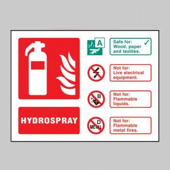 Hydrospray Extinguisher Identification Sign - 