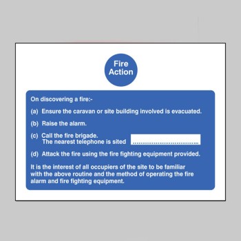 Fire Action - Caravan Sign - 