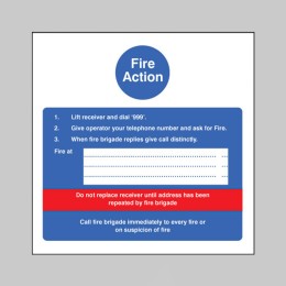 Fire Action - Hotel Sign - 