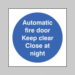 Automatic Fire Door Keep Clear Close At Night - 
