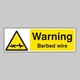 Warning - Barbed Wire - 