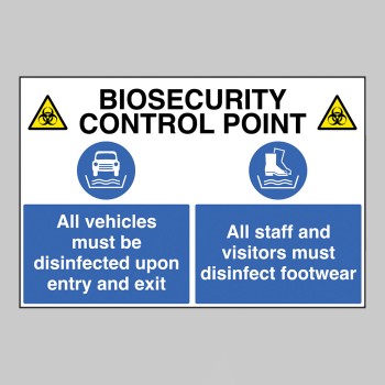 Biosecurity Control Point - All Vehicles and Footwear must be Disinfected - 