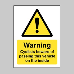 Cyclists Beware of Passing this Vehicle On the Inside - 
