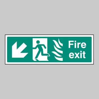HTM Fire Exit - Arrow Down Left - 