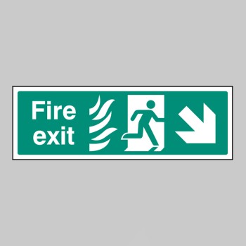 HTM Fire Exit - Arrow Down Right - 