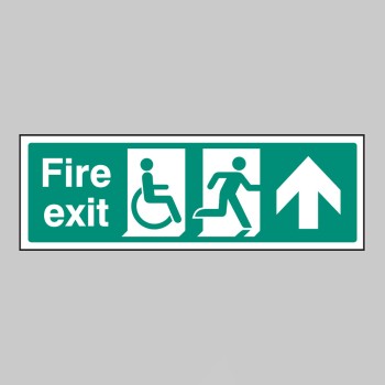 Disabled Fire Exit - Arrow Up / Straight On - 