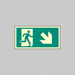 Intermediate Fire Exit Marker - Arrow Down Right - 