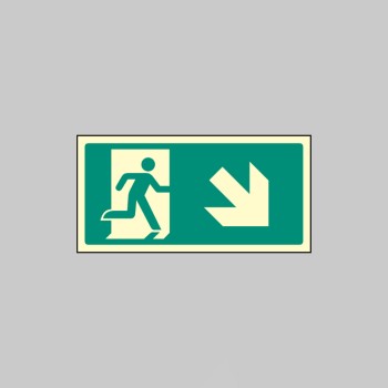 Intermediate Fire Exit Marker - Arrow Down Right - 