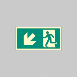 Intermediate Fire Exit Marker - Arrow Down Left - 