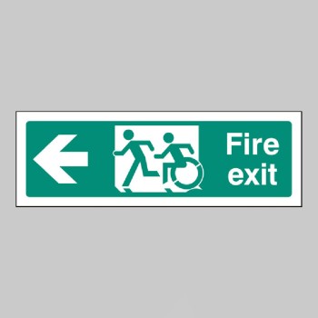 Inclusive Disabled Fire Exit Design - Arrow Left - Inclusive Disabled Fire Exit Design - Arrow Left -