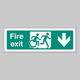 Inclusive Disabled Fire Exit Design - Arrow Down - 