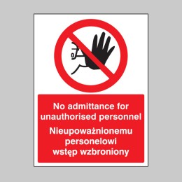 No Admittance to Unauthorised Personnel (English / Polish) - 