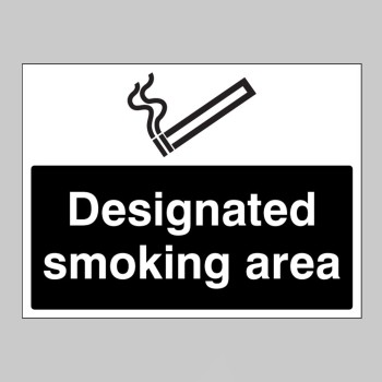 Designated Smoking Area (White / Black) - 