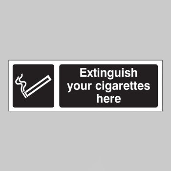 Extinguish Your Cigarettes Here (White / Black) - 