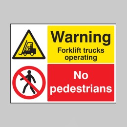 Warning - Forklift Trucks Operating - No Pedestrians - 