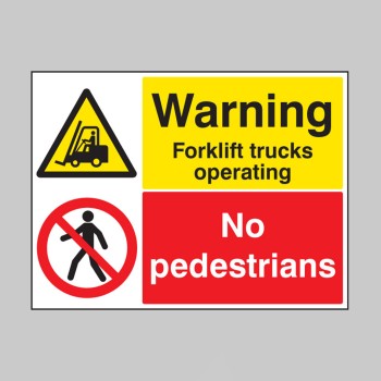 Warning - Forklift Trucks Operating - No Pedestrians - 