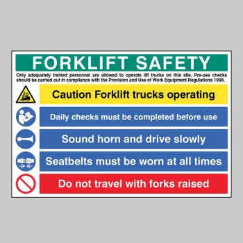 Forklift Safety Multi Message Board - 