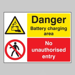 Danger - Battery Charging - No Unauthorised Entry - 