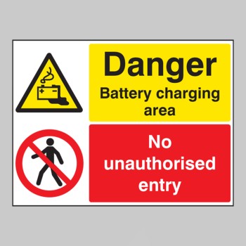 Danger - Battery Charging - No Unauthorised Entry - 