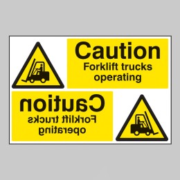 Caution - Forklift Trucks Operating - Reflection Sign - 