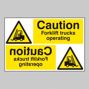 Caution - Forklift Trucks Operating - Reflection Sign - 