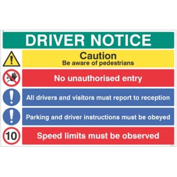 Driver Notice be Aware of Pedestrian - 10mph - 