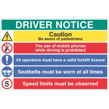 Driver Notice be Aware of Pedestrian - 5mph - 