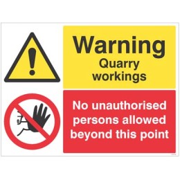 Warning - Quarry Workings - No Unauthorised Persons - 
