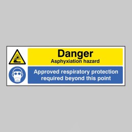 Danger - Asphyxiation  - Hazard Approved Respiratory Protection Beyond this Point  - 