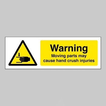 Warning - Moving Parts may cause Hand Crush Injuries - 