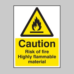 Caution - Risk of Fire - Highly Flammable Material - 