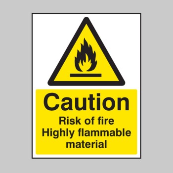 Caution - Risk of Fire - Highly Flammable Material - Caution - Risk of Fire - Highly Flammable Material -
