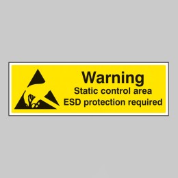 Warning - Static Control Area ESD Protection Required - 