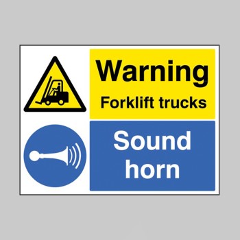 Warning - Forklift Trucks - Sound Horn - Warning - Forklift Trucks - Sound Horn -