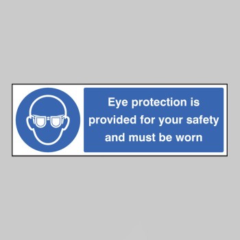 Eye Protection Provided for Your Safety and Must be Worn - 