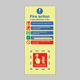 EasiFix Fire Action - in the event of a Fire - Lift the Cover and Activate Alarm - 