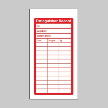 Fire Extinguisher Inspection Record Tags (Pack of 10) - Fire Extinguisher Inspection Record Tags (Pack of 10) -