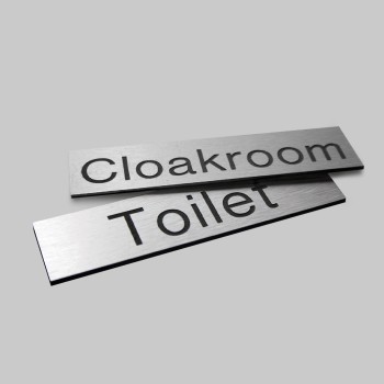 Aluminium Effect Engraved Sign with Adhesive Back - 
