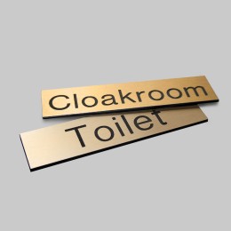 Brass Effect Engraved Sign with Adhesive Back - 