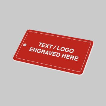 Key Fob - Red with White Text - Rectangle - 
