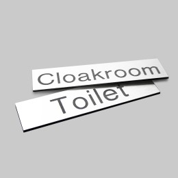 Engraved Sign with Adhesive Back - White - 