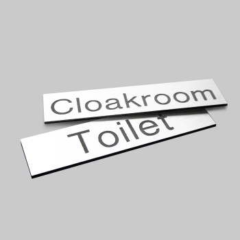Engraved Sign with Adhesive Back - White - 