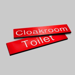 Engraved Sign with Adhesive Back - Red  - 